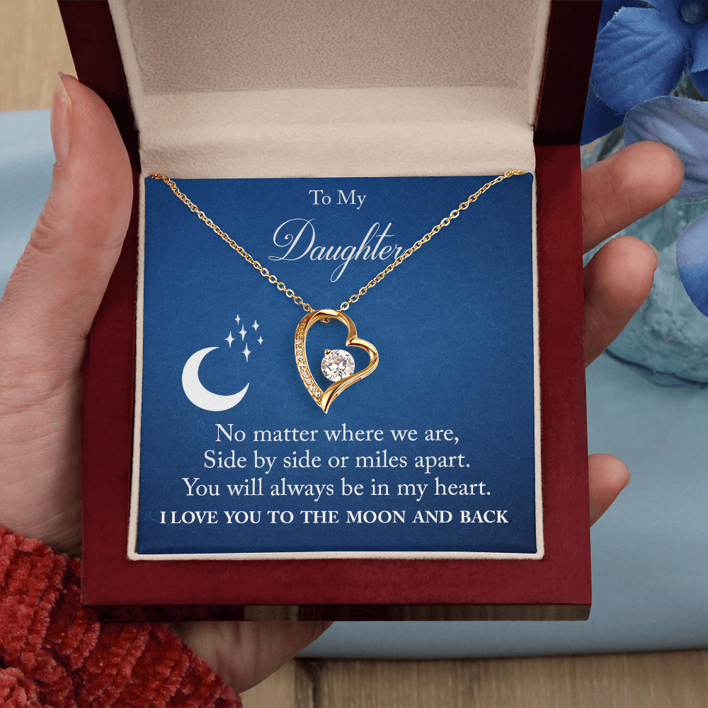 To My Daughter - I Love You To The Moon Necklace