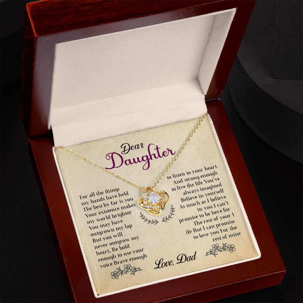 To My Daughter - Promise - Love Knot Necklace