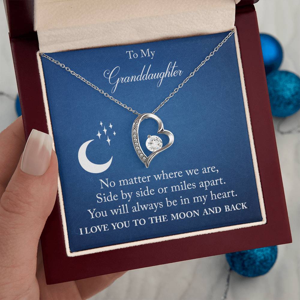 To My GrandDdaughter - Side By Side - Forever Love Necklace