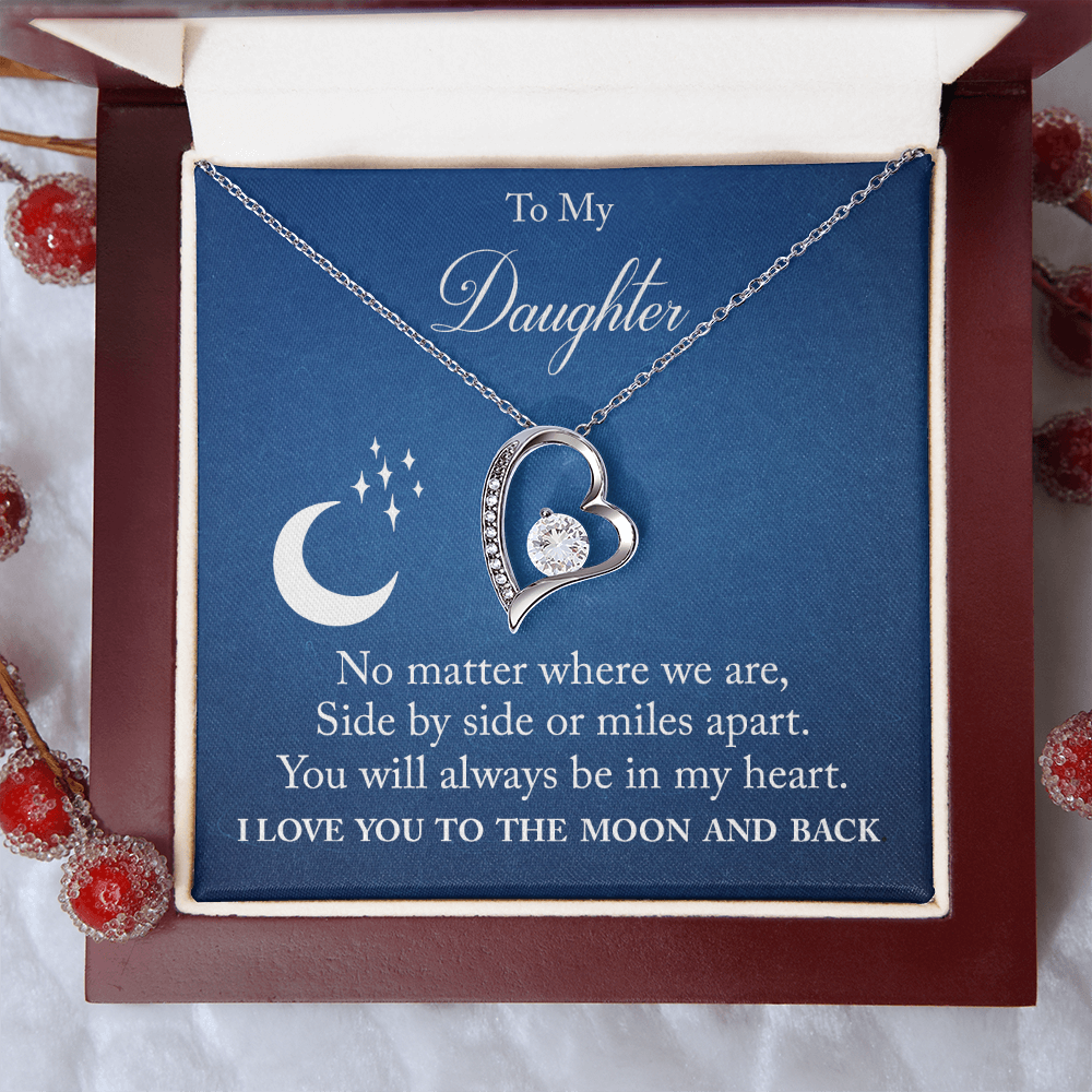 To My Daughter - I Love You To The Moon Necklace