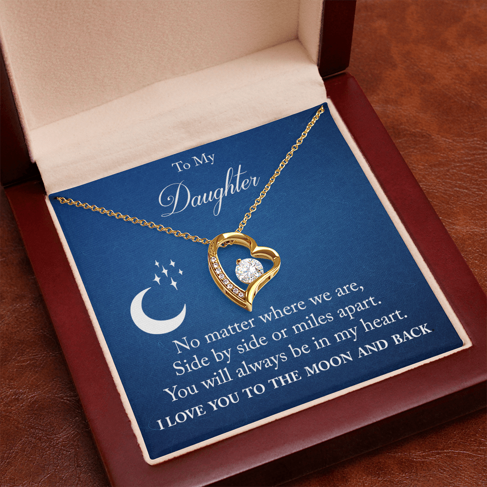 To My Daughter - I Love You To The Moon Necklace
