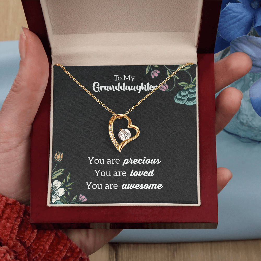 To My GrandDdaughter - you Are Precious - Forever Love Necklace