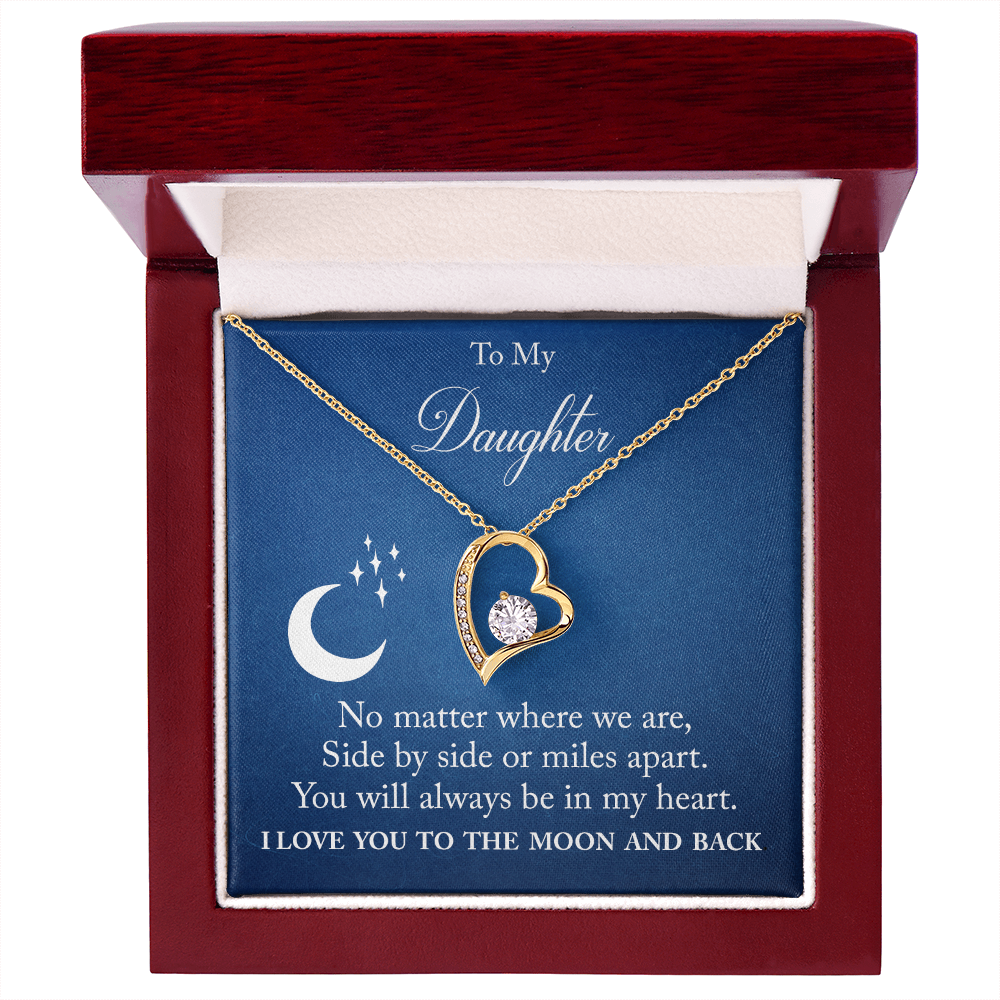 To My Daughter - I Love You To The Moon Necklace
