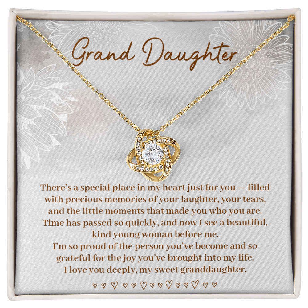 To My Granddaughter - Grateful For You - Love Knot Necklace