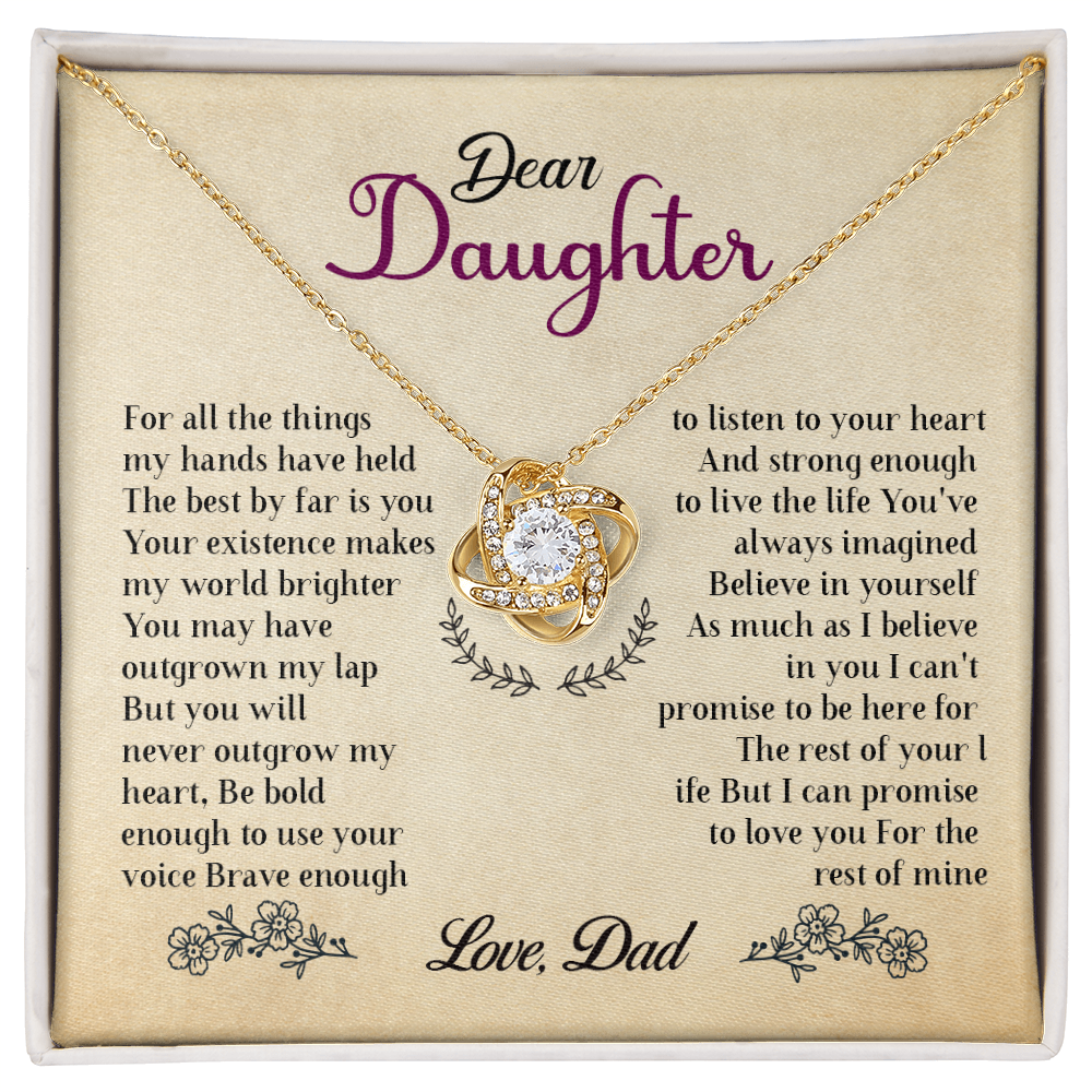To My Daughter - Promise - Love Knot Necklace