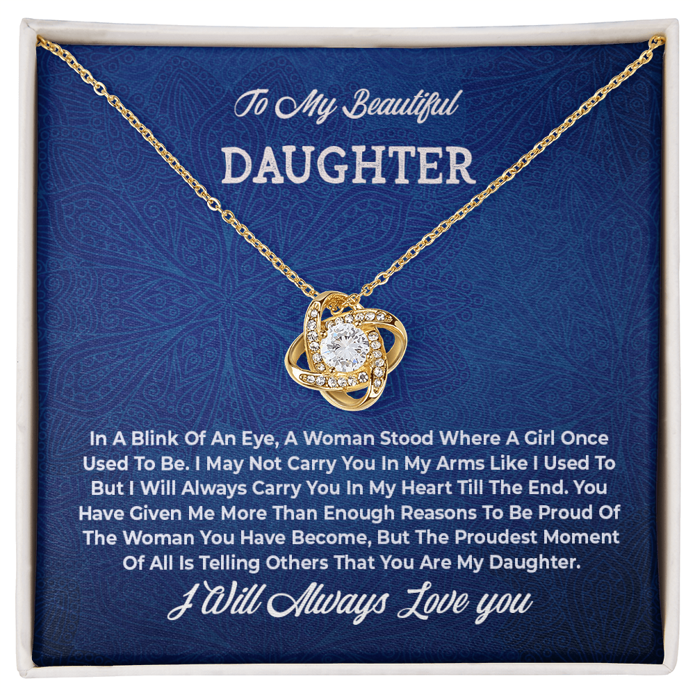 To My Ddaughter -   A woman Stood  - Love Knot Necklace
