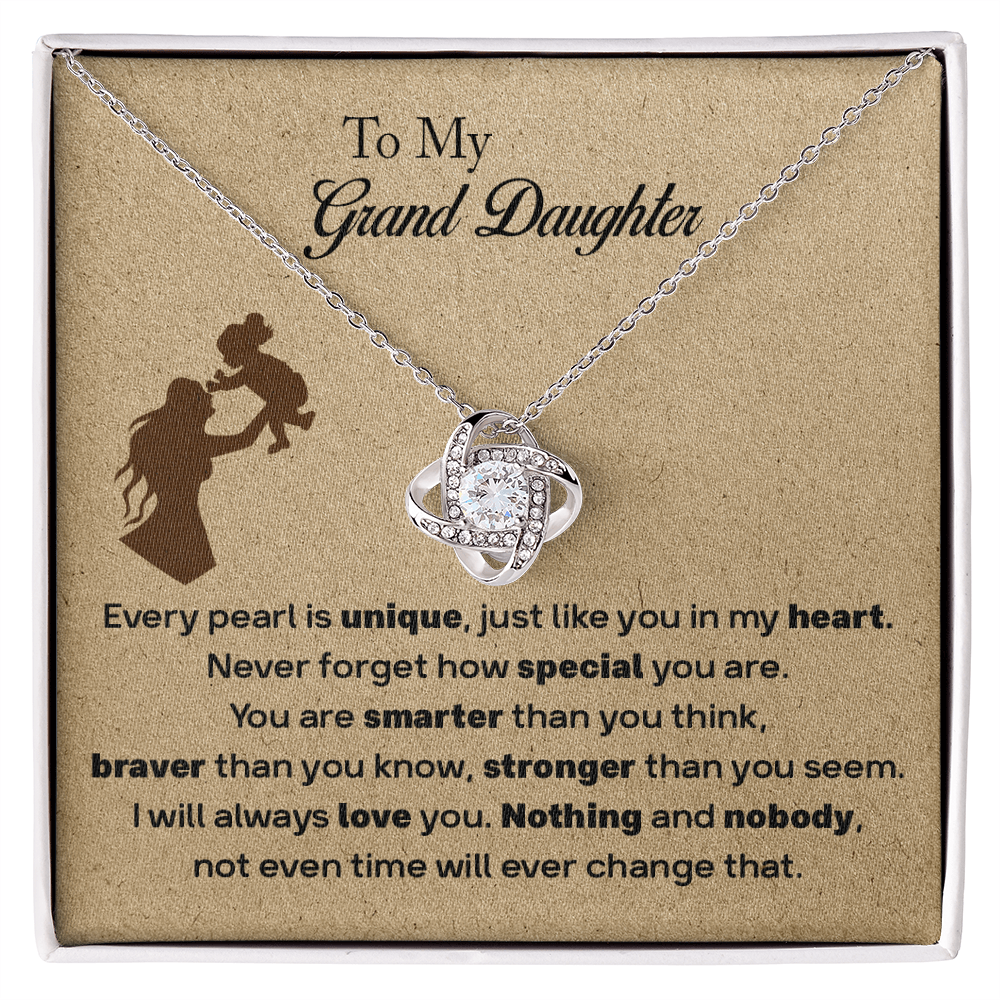 To My Granddaughter - You Are Unique - Love Knot Necklace