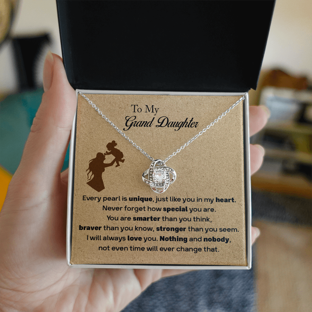 To My Granddaughter - You Are Unique - Love Knot Necklace