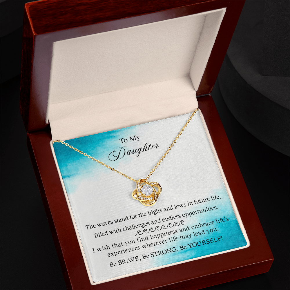 To My Ddaughter - Happiness - Love Knot Necklace