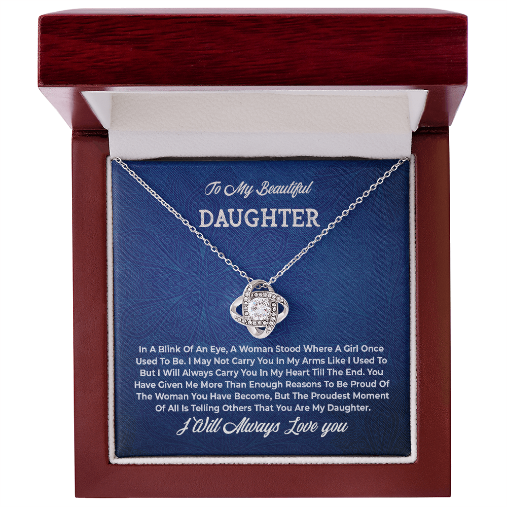 To My Ddaughter -   A woman Stood  - Love Knot Necklace