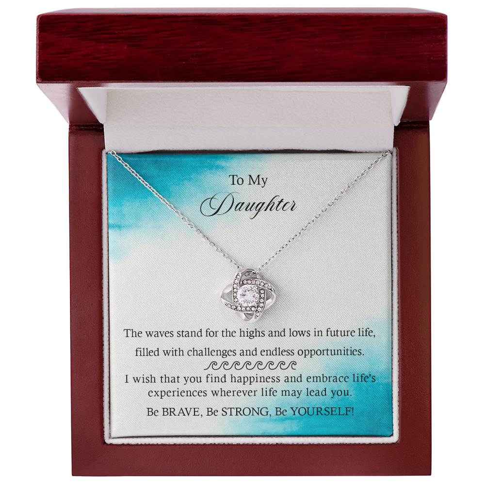 To My Ddaughter - Happiness - Love Knot Necklace
