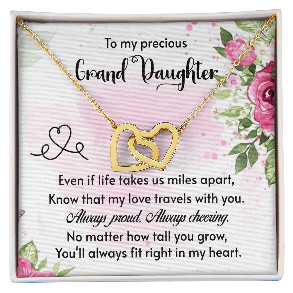 To My Granddaughter - Always Proud - Interlocking Hearts