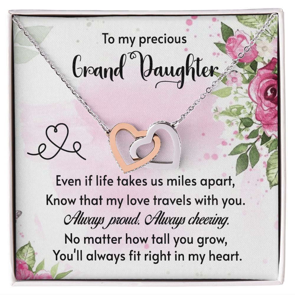 To My Granddaughter - Always Proud - Interlocking Hearts