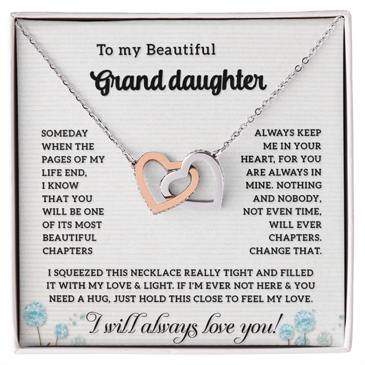 To My Granddaughter -Squeezed - Interlocking Hearts