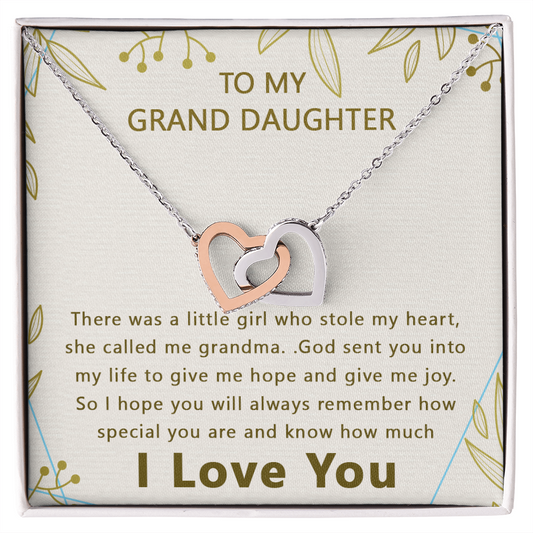 To My Granddaughter - Stole My Heart - Interlocking Hearts