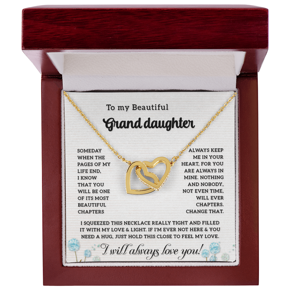 To My Granddaughter -Squeezed - Interlocking Hearts