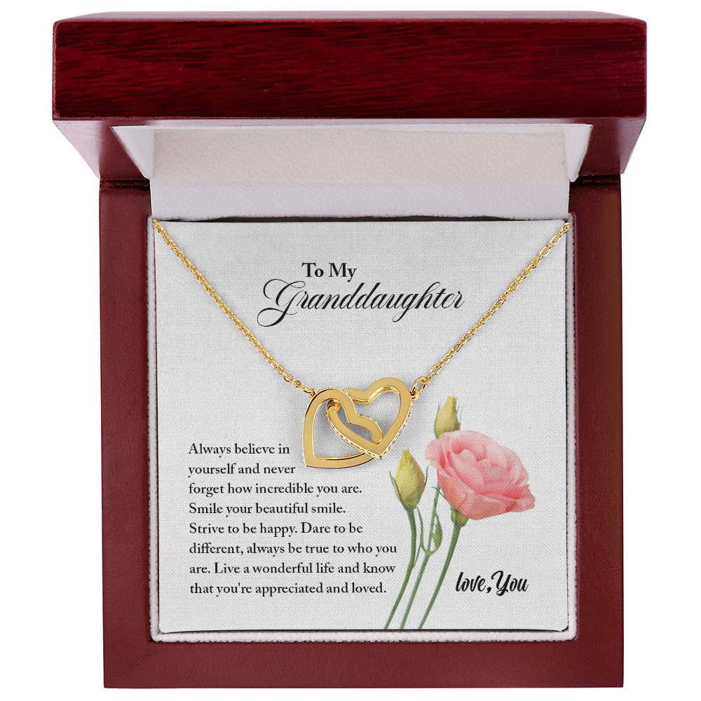 To My Granddaughter - You Are Incredible - Interlocking Hearts