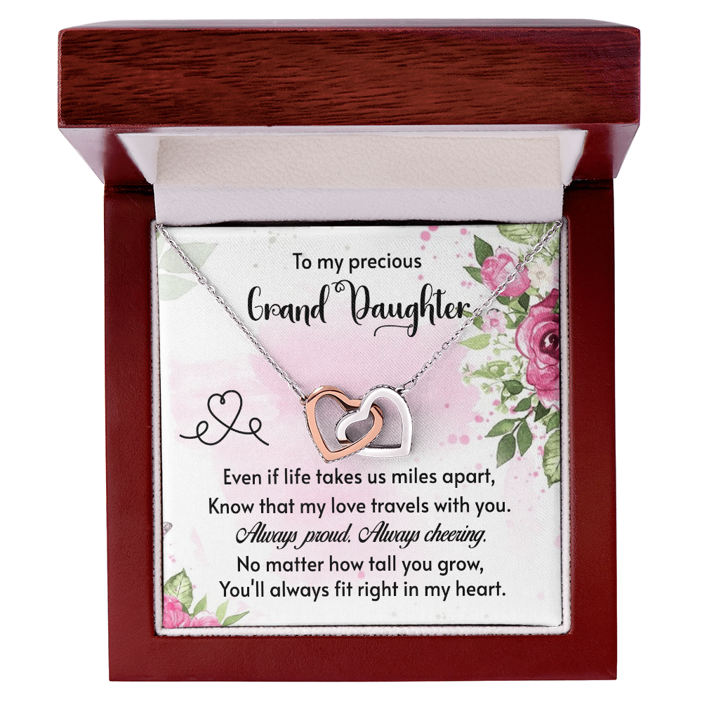 To My Granddaughter - Always Proud - Interlocking Hearts