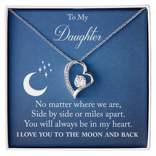 To My Daughter - I Love You To The Moon Necklace