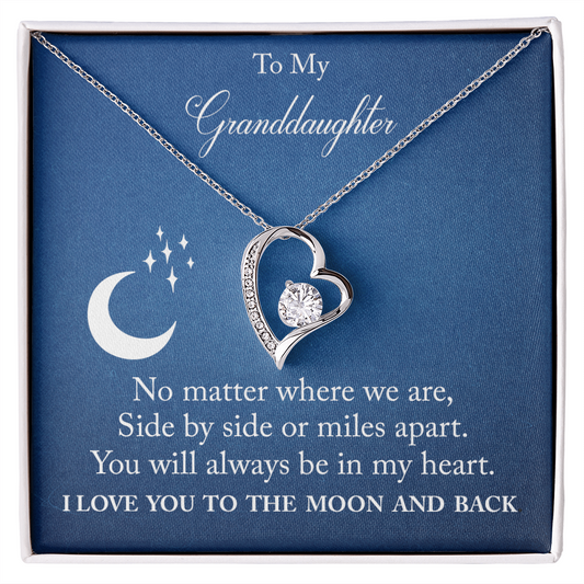 To My GrandDdaughter - Side By Side - Forever Love Necklace