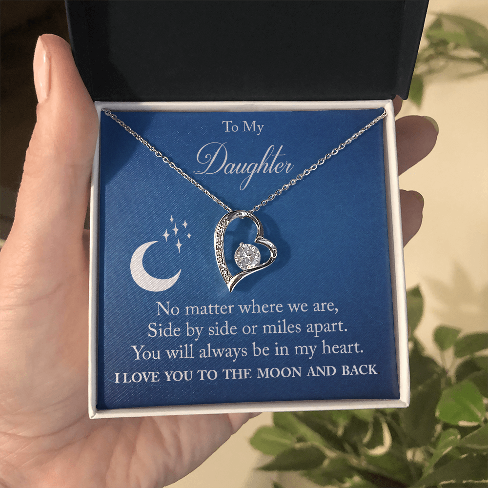 To My Daughter - I Love You To The Moon Necklace