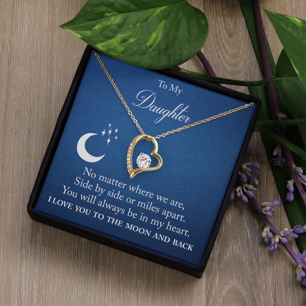 To My Daughter - I Love You To The Moon Necklace