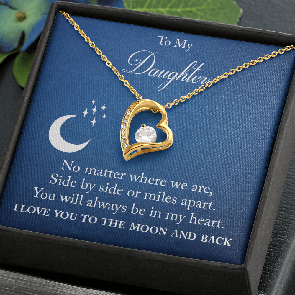 To My Daughter - I Love You To The Moon Necklace